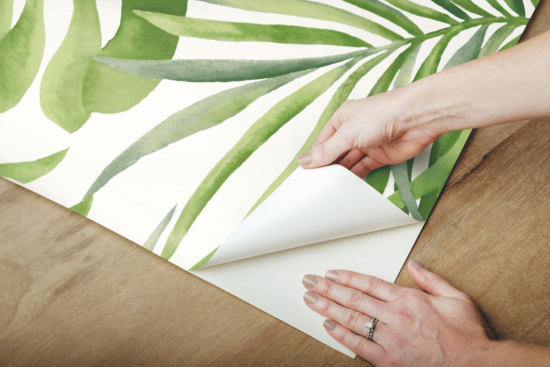 Paradise Palm Green Peel & Stick Wallpaper large image 