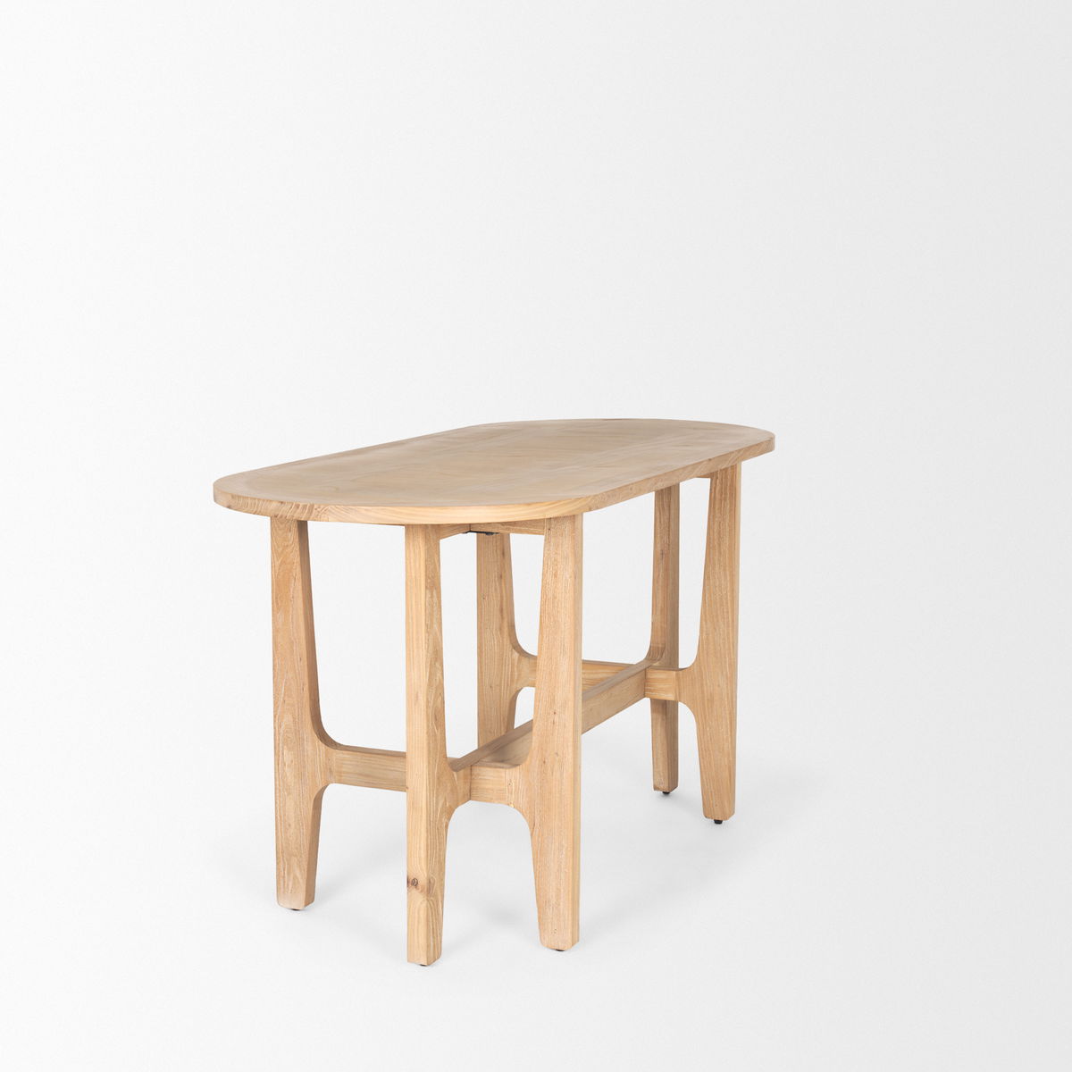 Taylin Light Brown Solid Wood Desk, by Mercana, 59.8" length x 25.6" width x 30" height View 7