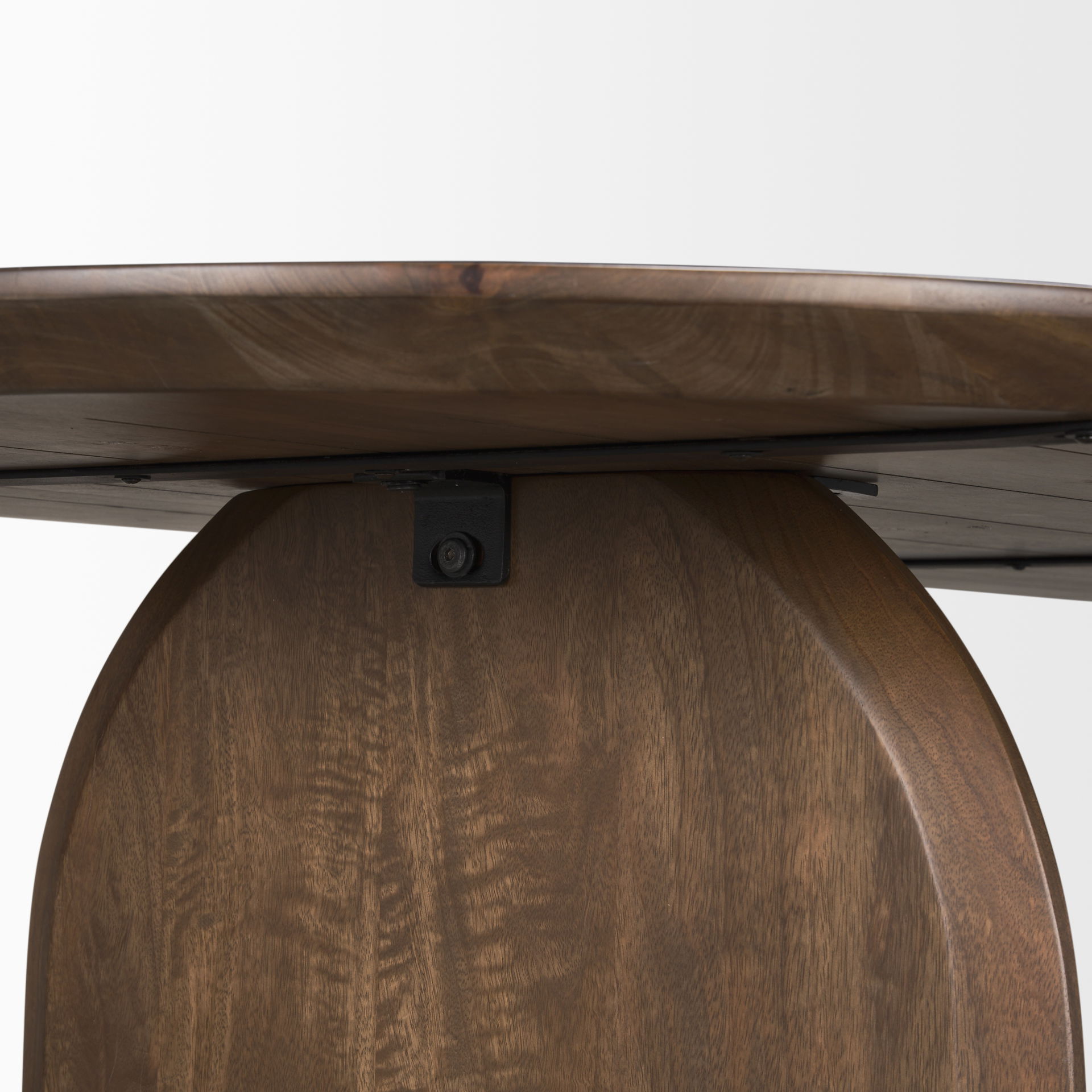 Isla Oval Dining Table with Dark Brown Wood Top & Arched Legs, by Mercana, 86.5" length x 39" width x 30" height View 9