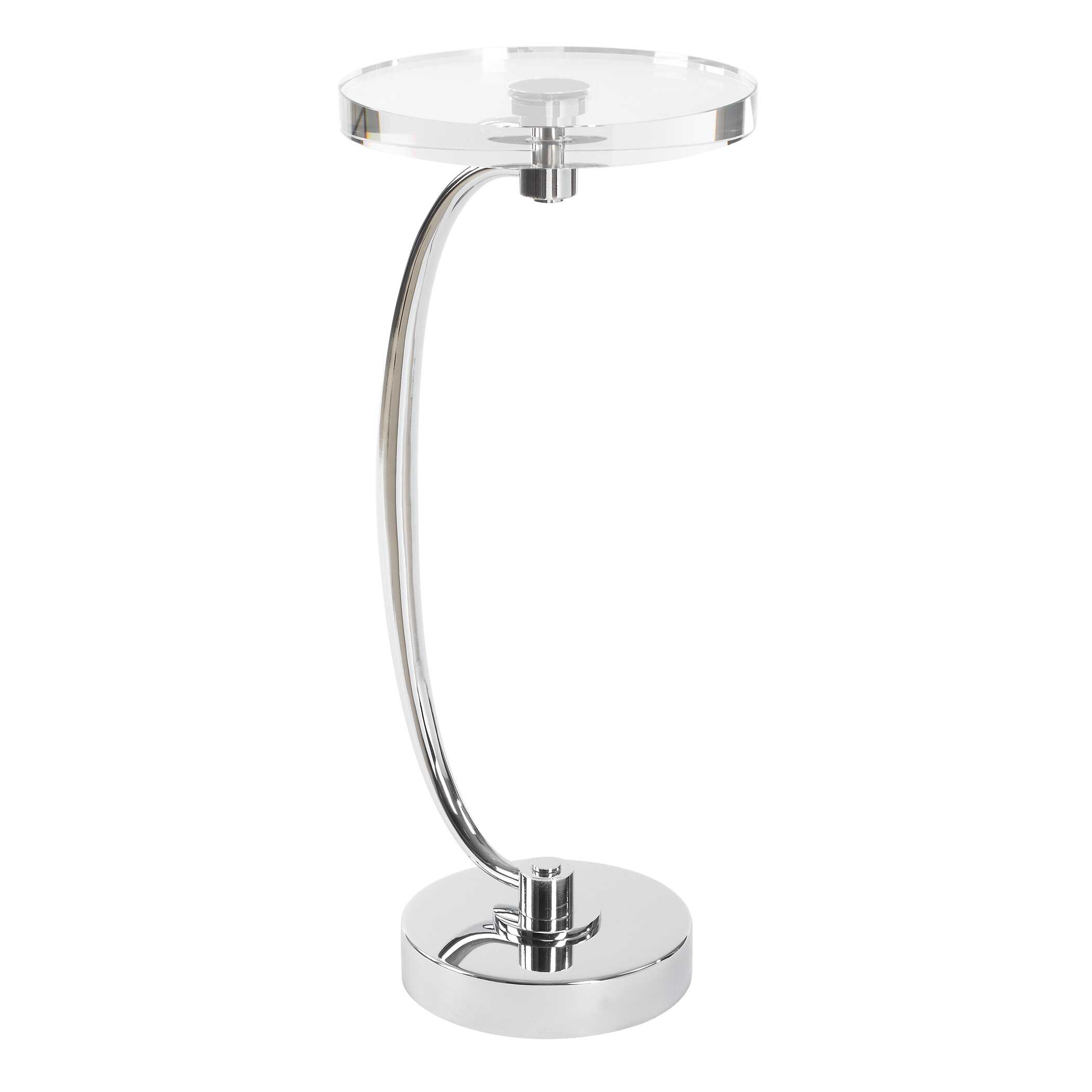 Waveney Nickel Drink Table, Furniture by Uttermost, 11.5" width x 24" height x 11.5" depth View 6