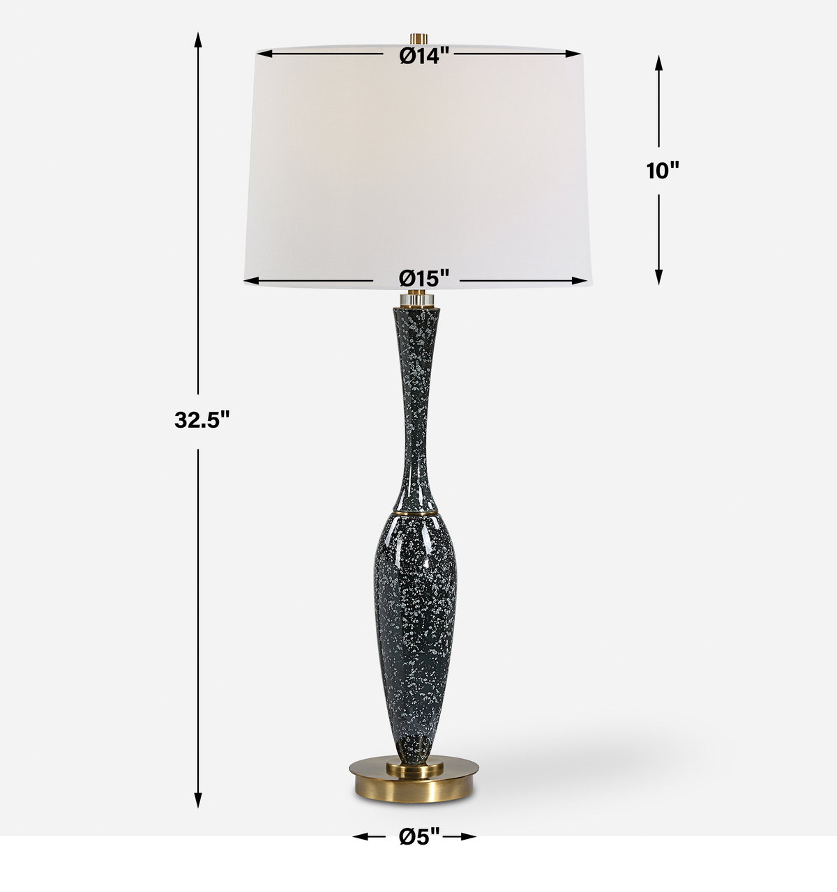 Remy Polished Table Lamp, by Uttermost, 15" width x 32.5" height x 15" depth View 3