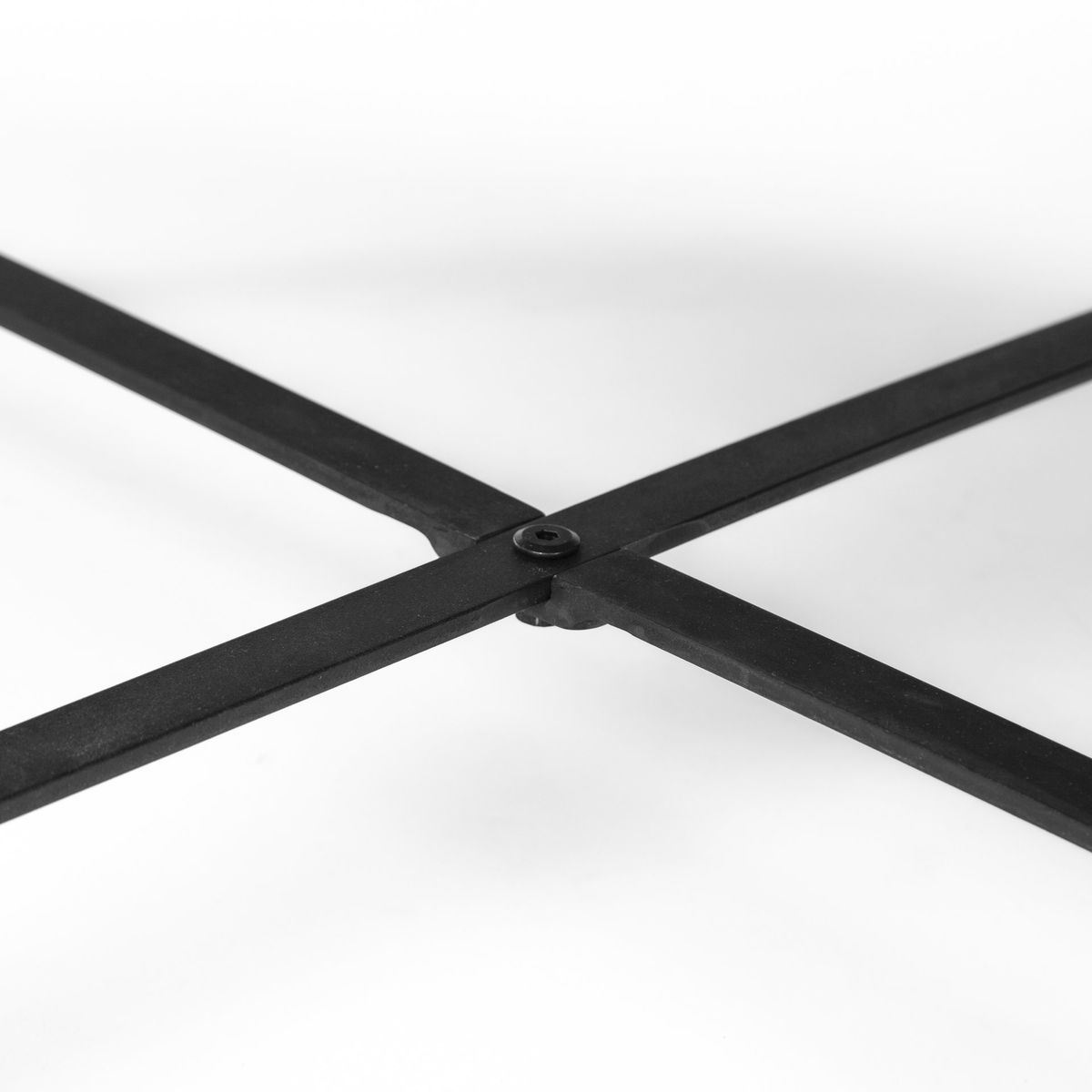Helios (Set of 2) Brown Solid Wood Top Black Metal Base Nesting Coffee Tables, by Mercana, 41" length x 41" width x 18" height View 8