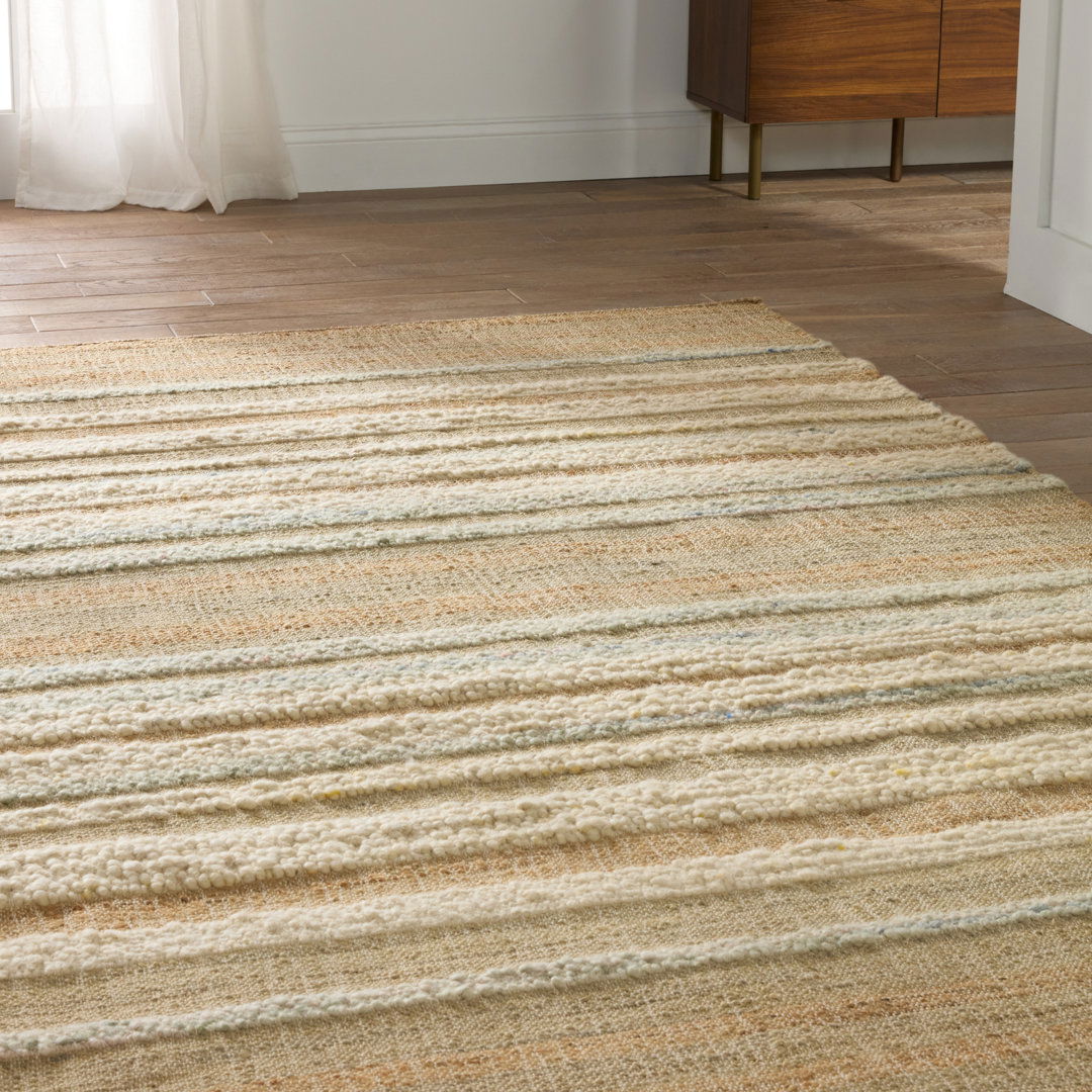 Hand Knotted Jute/Wool Area Rug in Brown large image 
