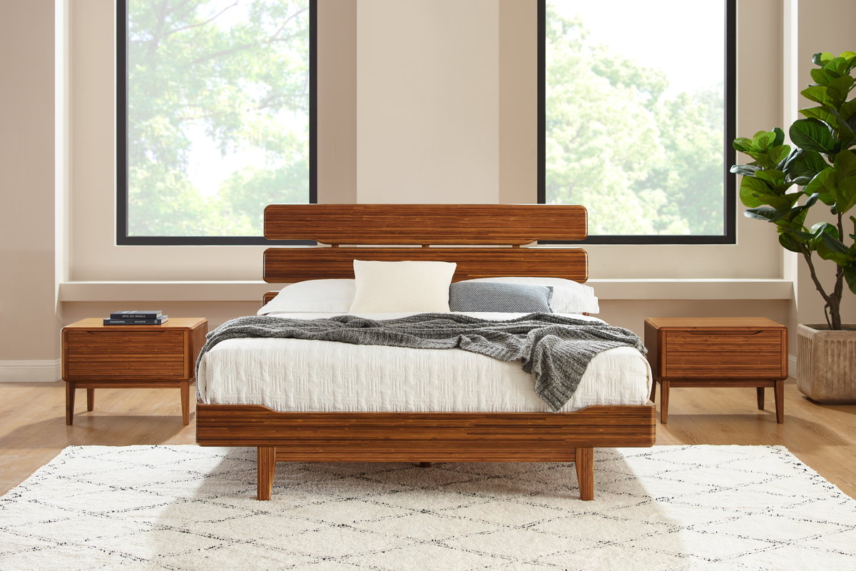 Currant Eastern King Platform Bed, Amber, by Greenington, 88" length x 81" width x 39.5" height View 8