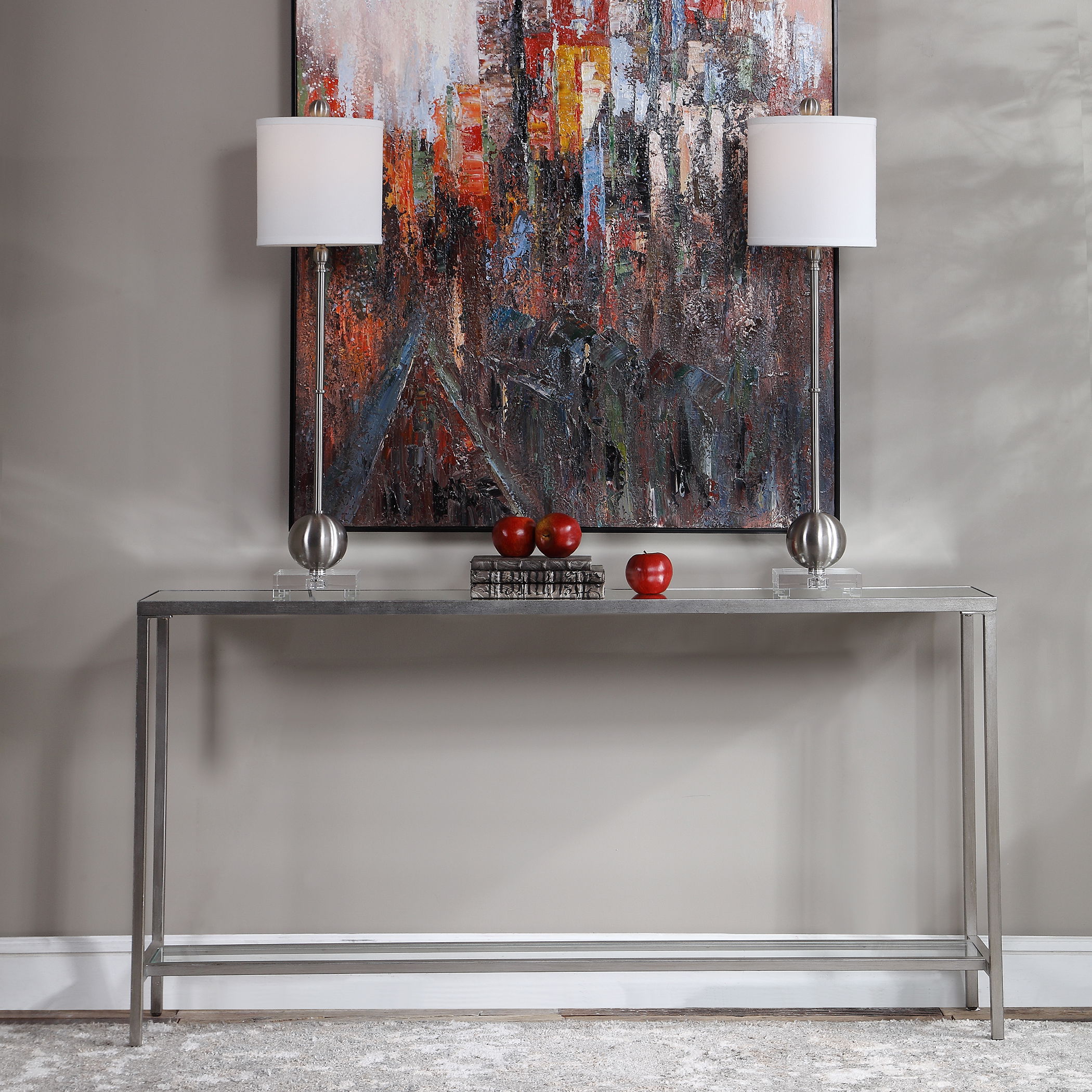 Hayley Silver Console Table large image 