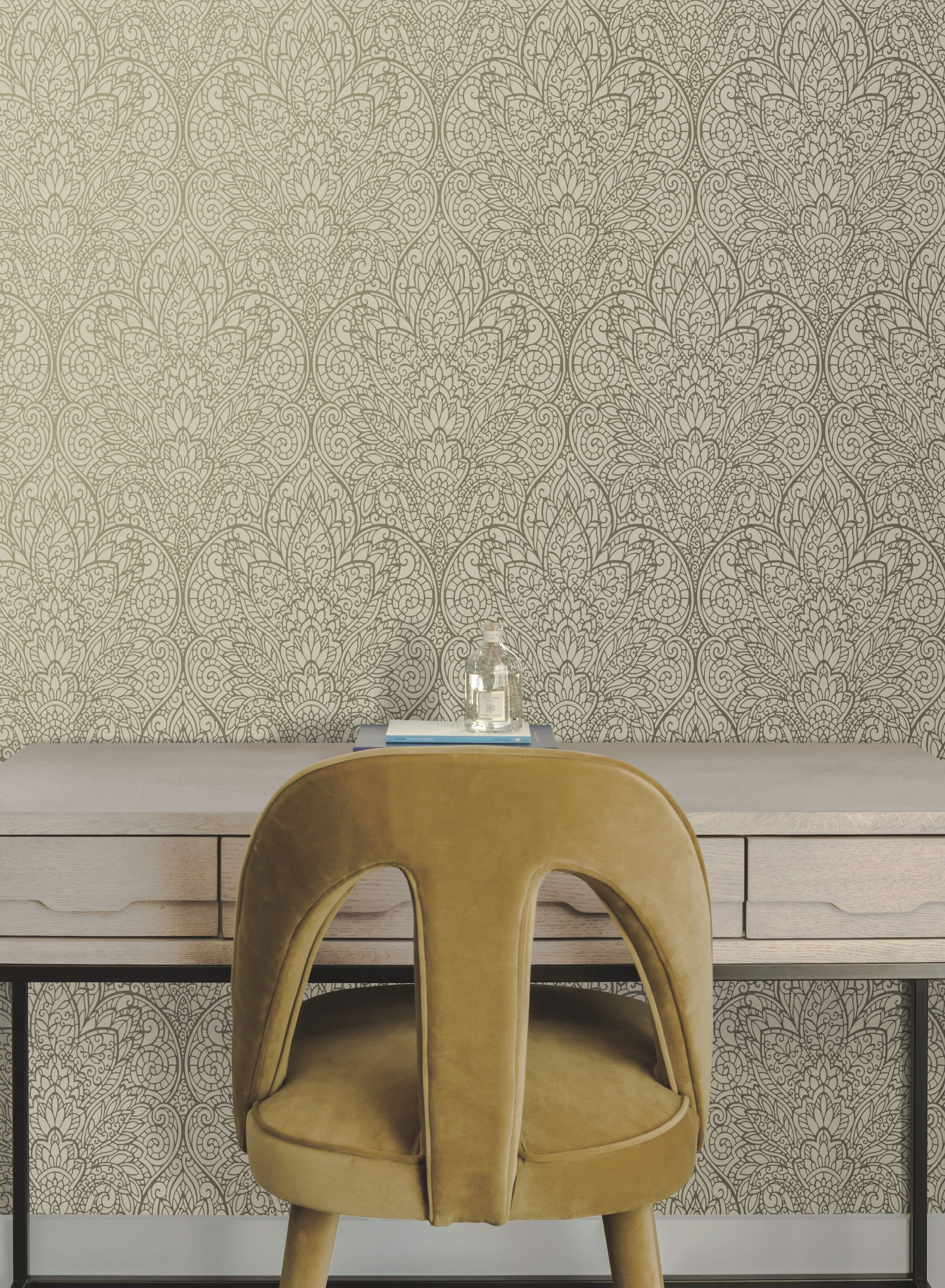 Paradise Brown Metallic Wallpaper large image 