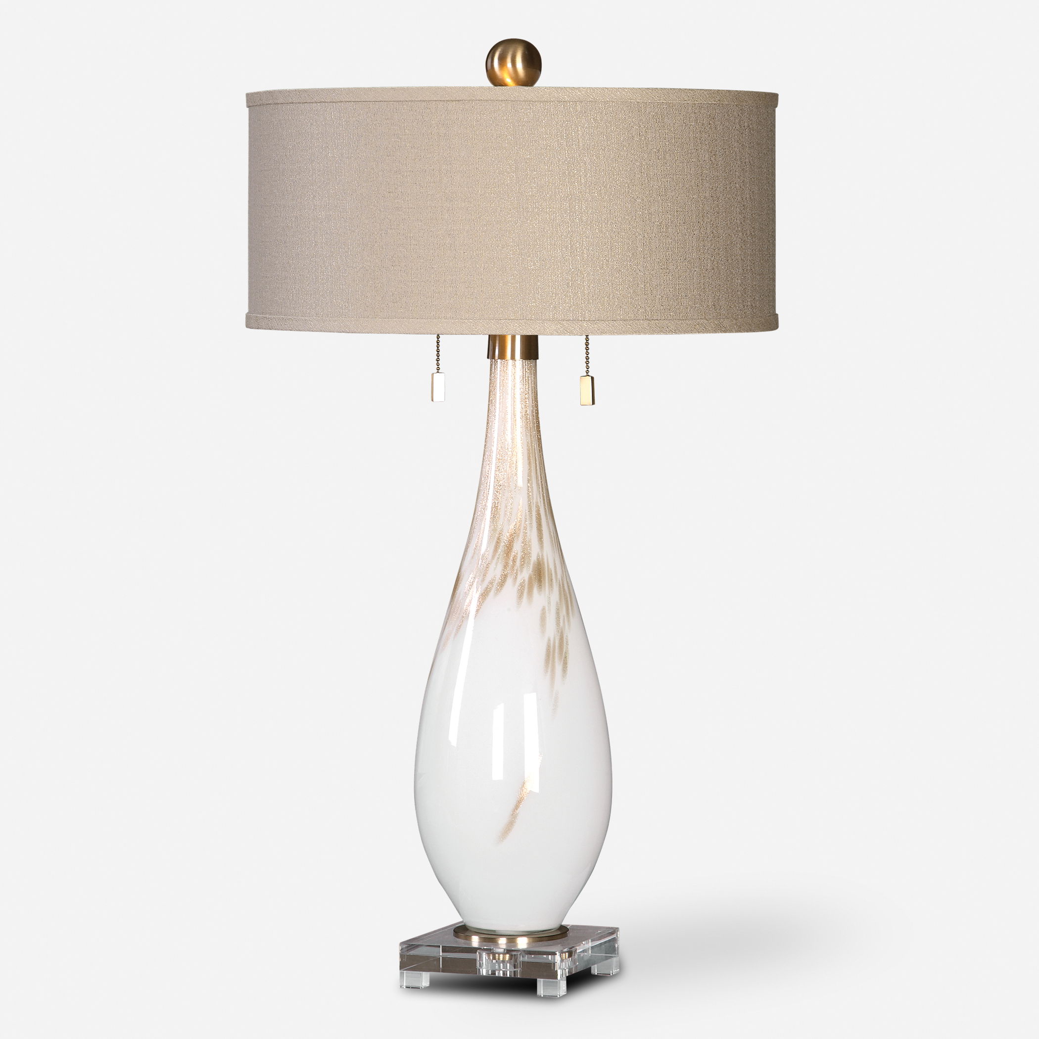 Cardoni White Glass Table Lamp large image 