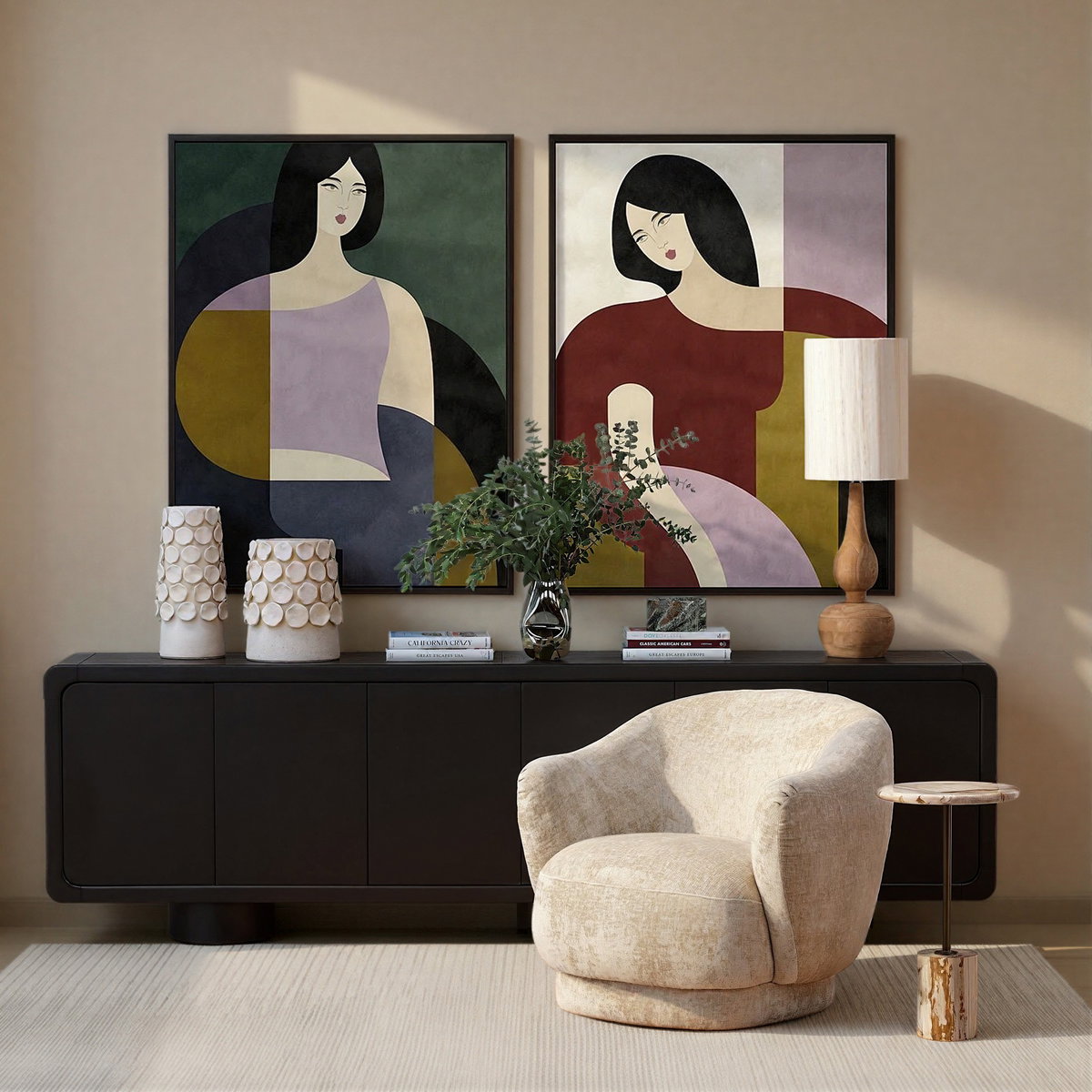 Capella Sideboard Black, Sideboards & Buffet by Dovetail, 108" width x 32" height x 18.1" depth View 8
