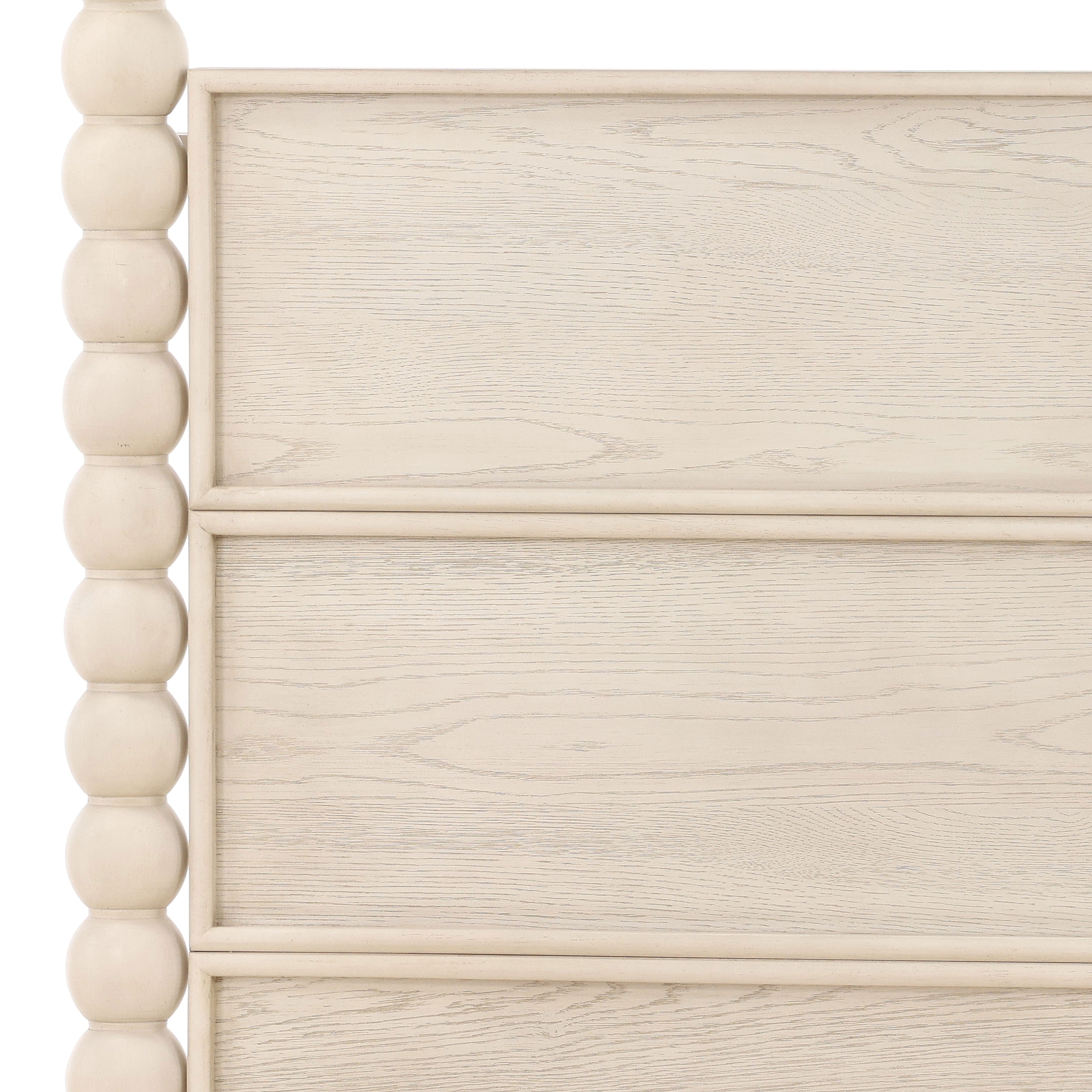 Marcellina Bed Queen Whitewash, by Dovetail, 64.5" width x 90" height x 87.3" depth View 8