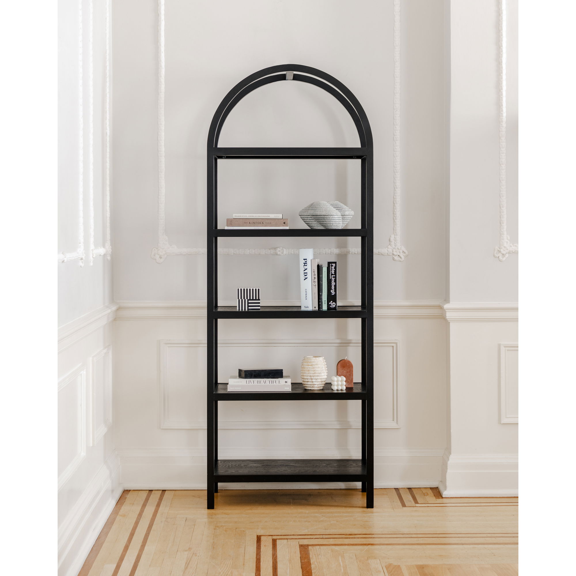 Eero Bookcase Black, Shelving & Bookcase by Moe's Home, 30" width x 80" height x 16" depth View 4