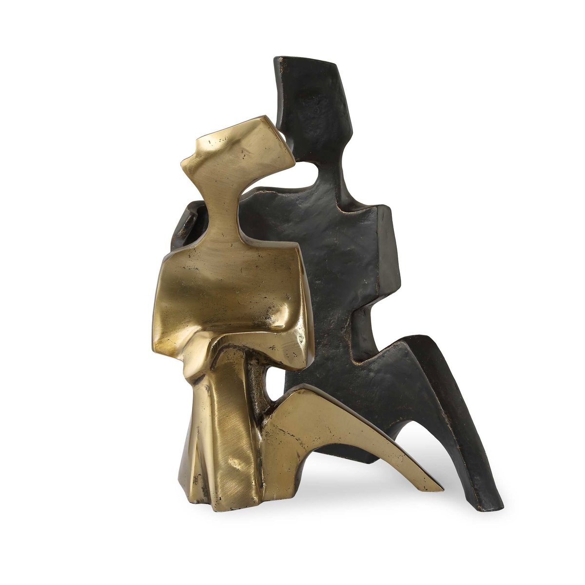 Affection Bronze Gold Sculpture Set/2, Figurines & Statue by Uttermost, 8" width x 8.25" height x 2.75" depth View 1