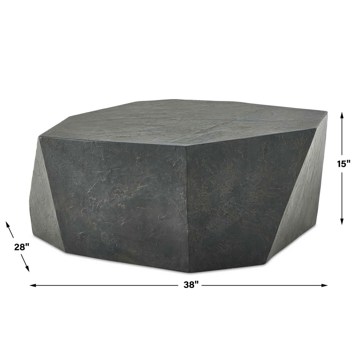 Parra Slate Outdoor Coffee Table, Outdoor Table by Uttermost, 3'2" width x 1'3" height x 2'4" depth View 3