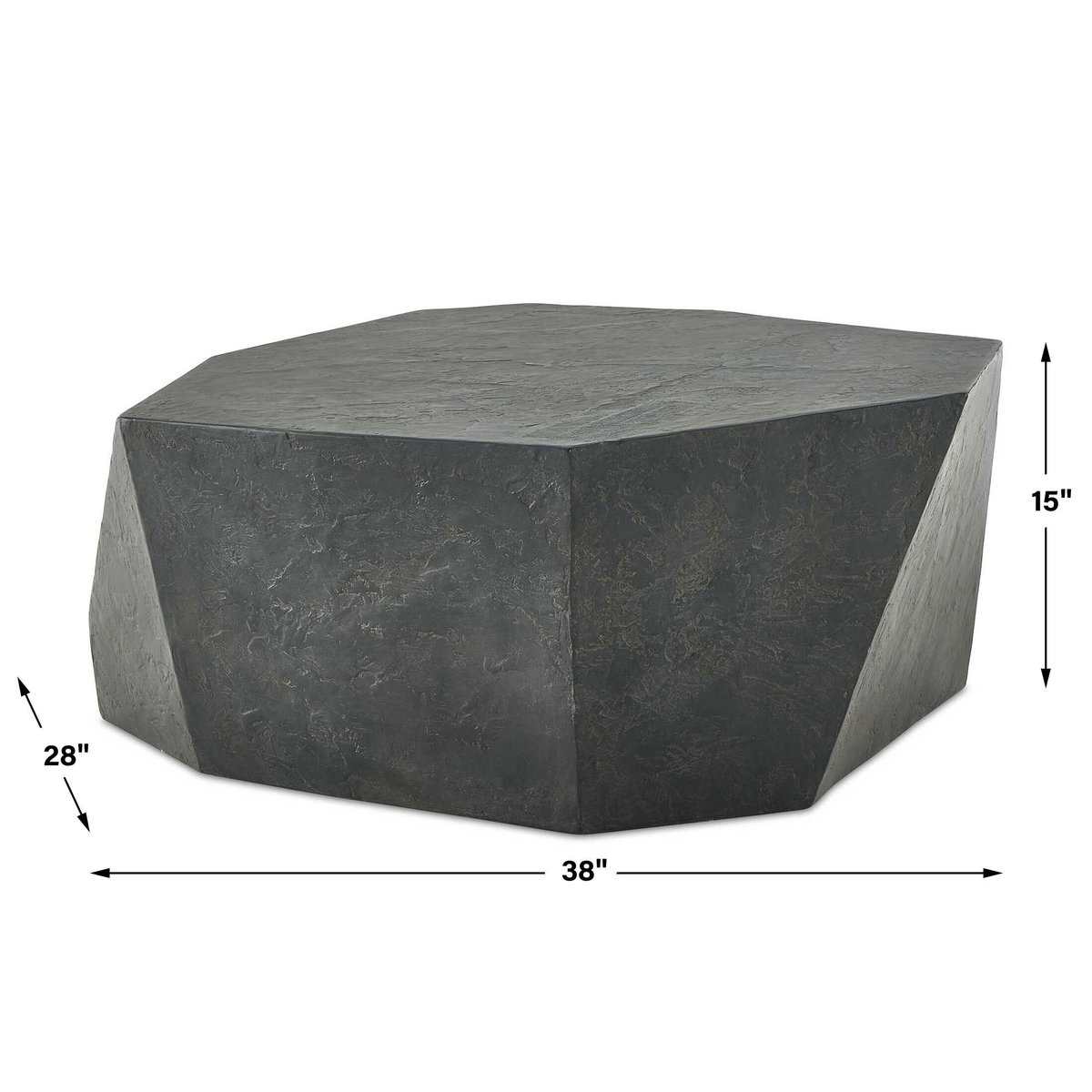 Parra Slate Outdoor Coffee Table, Outdoor Table by Uttermost, 3'2" width x 1'3" height x 2'4" depth View 3