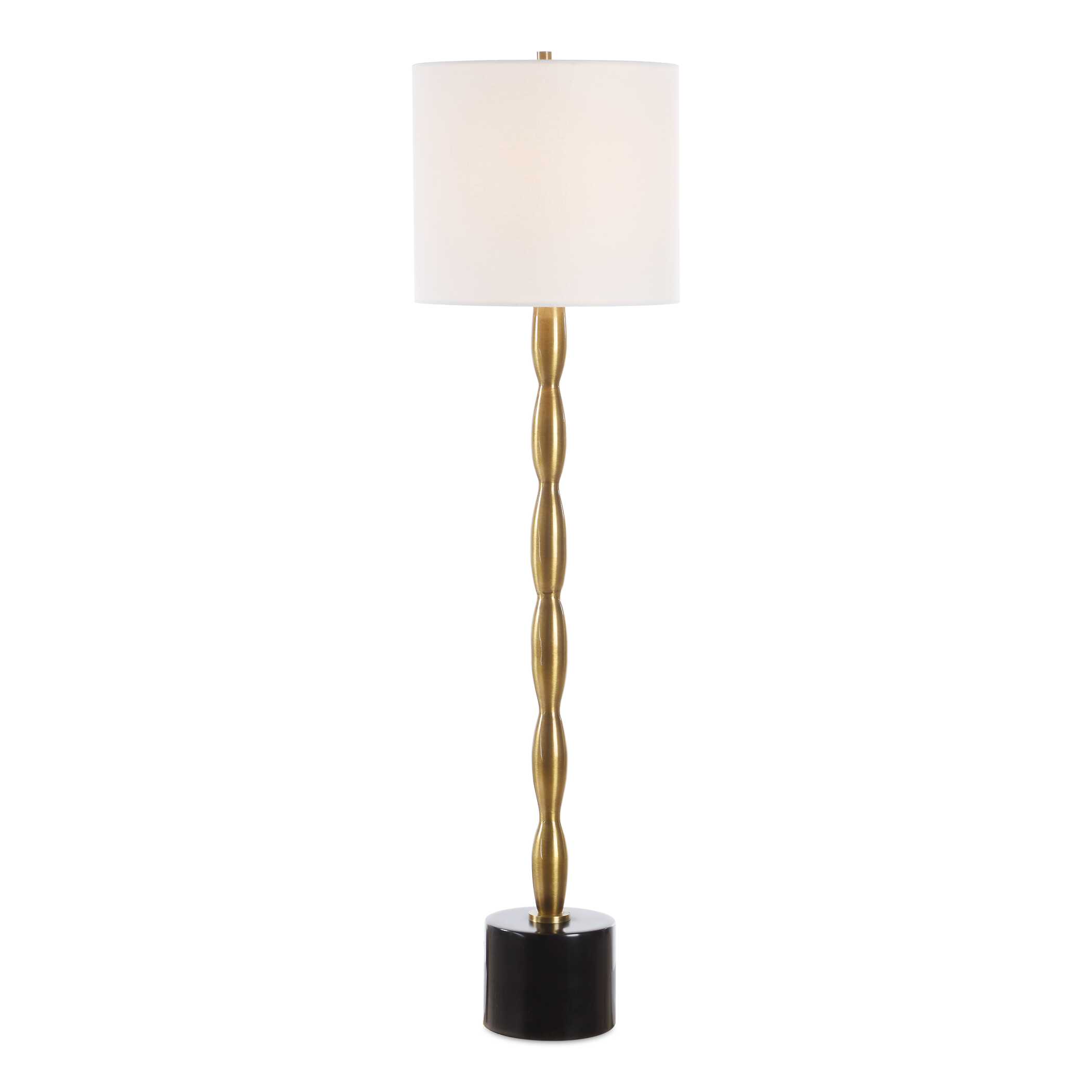 Ezra Brass Buffet Lamp, by Uttermost, 9" width x 37" height x 9" depth View 1