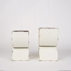 Medina Off White with Gold Antiquing Tall Metal Planters (Set of 2), by Mercana, 9.45" length x 7.09" width x 12.4" height thumbnail 4