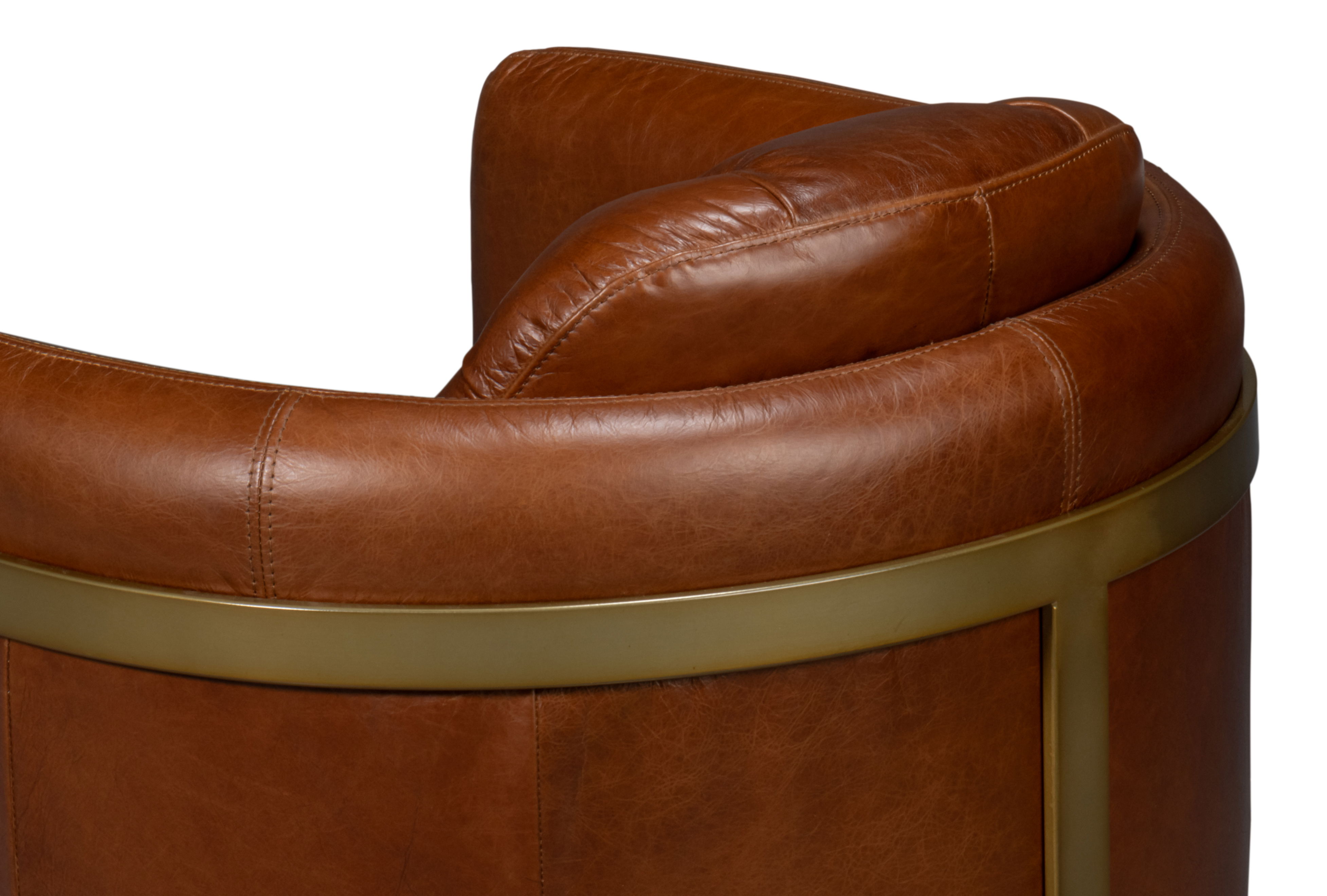 Finn Leather Club Chair, Havana Brown large image 