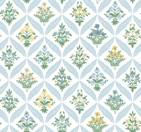 Estee Garden Blue Wallpaper