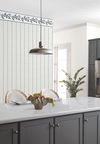 In Stitches Stripe Black & Cream Wallpaper thumbnail 2