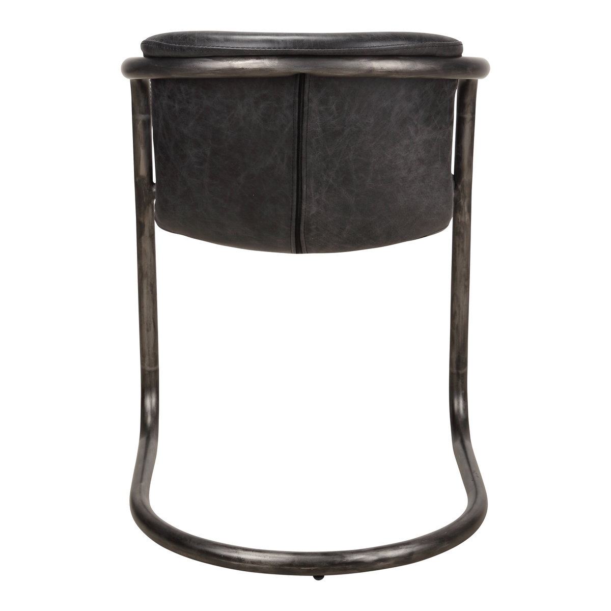 Freeman Dining Chair Onyx Black Leather - Set Of Two, by Moe's Home, 21" width x 30" height x 24" depth View 5