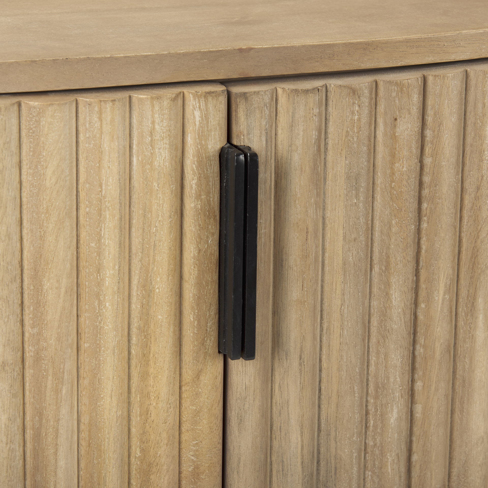 Terra Fluted Light Brown Wood 2-Door Accent Cabinet large image 