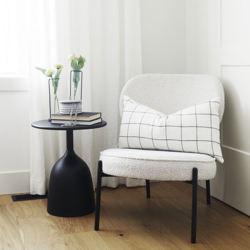 Talulla  Matte Black Metal Accent Table