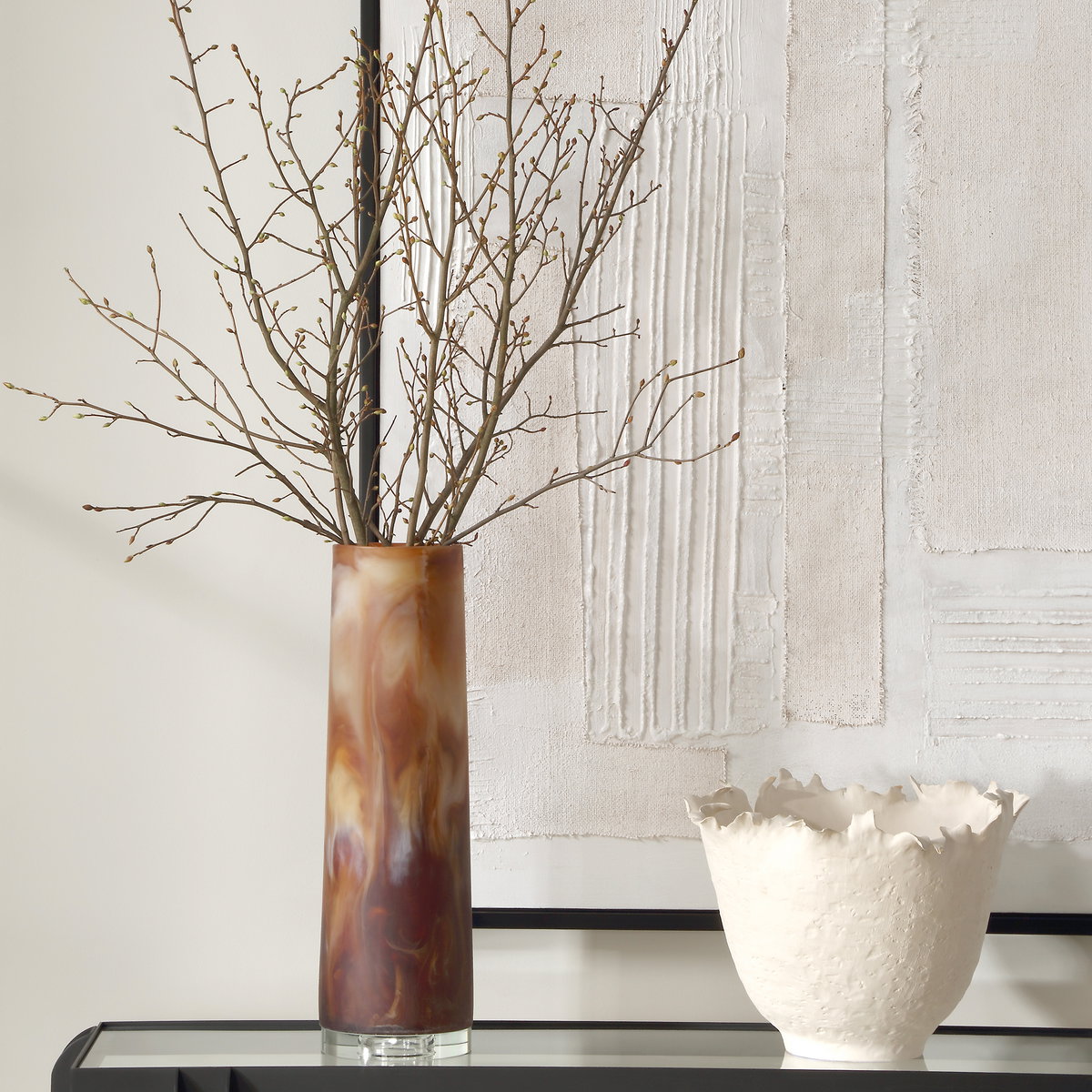 Iced Mocha Vase, by Uttermost, 6" width x 19.75" height x 6" depth View 2