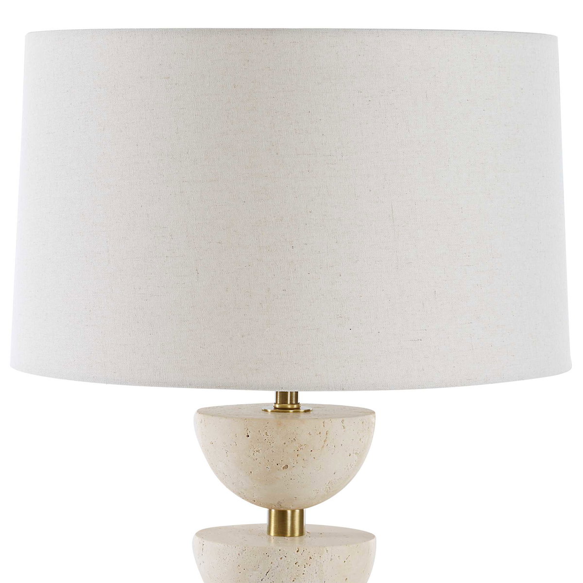 Hemisphere Travertine Table Lamp, by Uttermost, 17" width x 30.5" height x 17" depth View 6