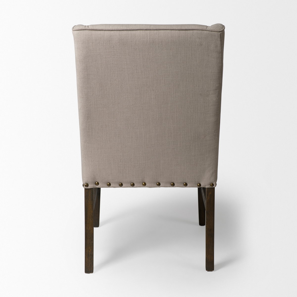 Kensington High-Back Dining Side Chair | Beige Fabric with Wood, Dining Chair by Mercana, 22.25" length x 23.25" width x 39.5" height View 5