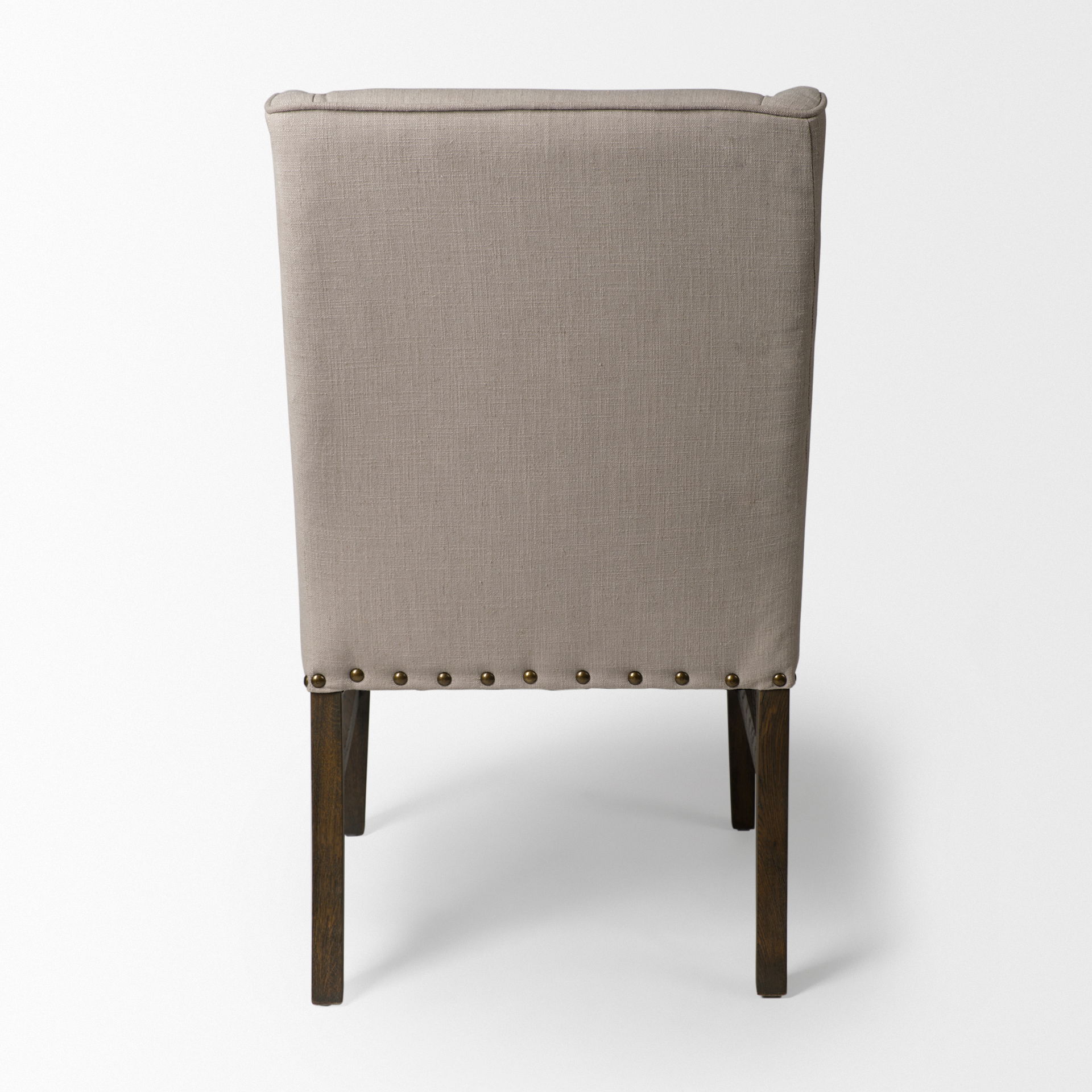 Kensington I Beige Fabric and Solid Wood Dining Chair, by Mercana, 22.25" length x 23.25" width x 39.5" height View 5