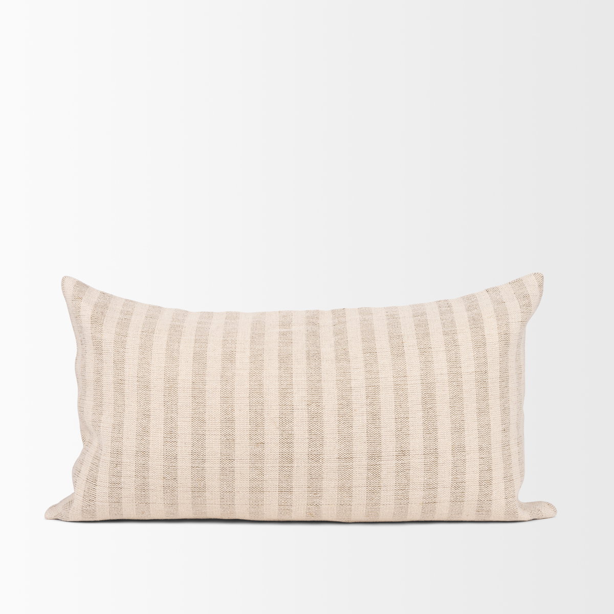 Jace 14x26 Cream with Beige Stripe Lumbar Decorative Pillow Cover, by Mercana, 14" length x 26" width x 0.2" height View 6