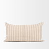Jace 14x26 Cream with Beige Stripe Lumbar Decorative Pillow Cover, by Mercana, 14" length x 26" width x 0.2" height thumbnail 6