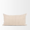 Jace 16x28 Cream with Beige Stripe Lumbar Decorative Pillow Cover, by Mercana, 14" length x 26" width x 0.2" height thumbnail 6