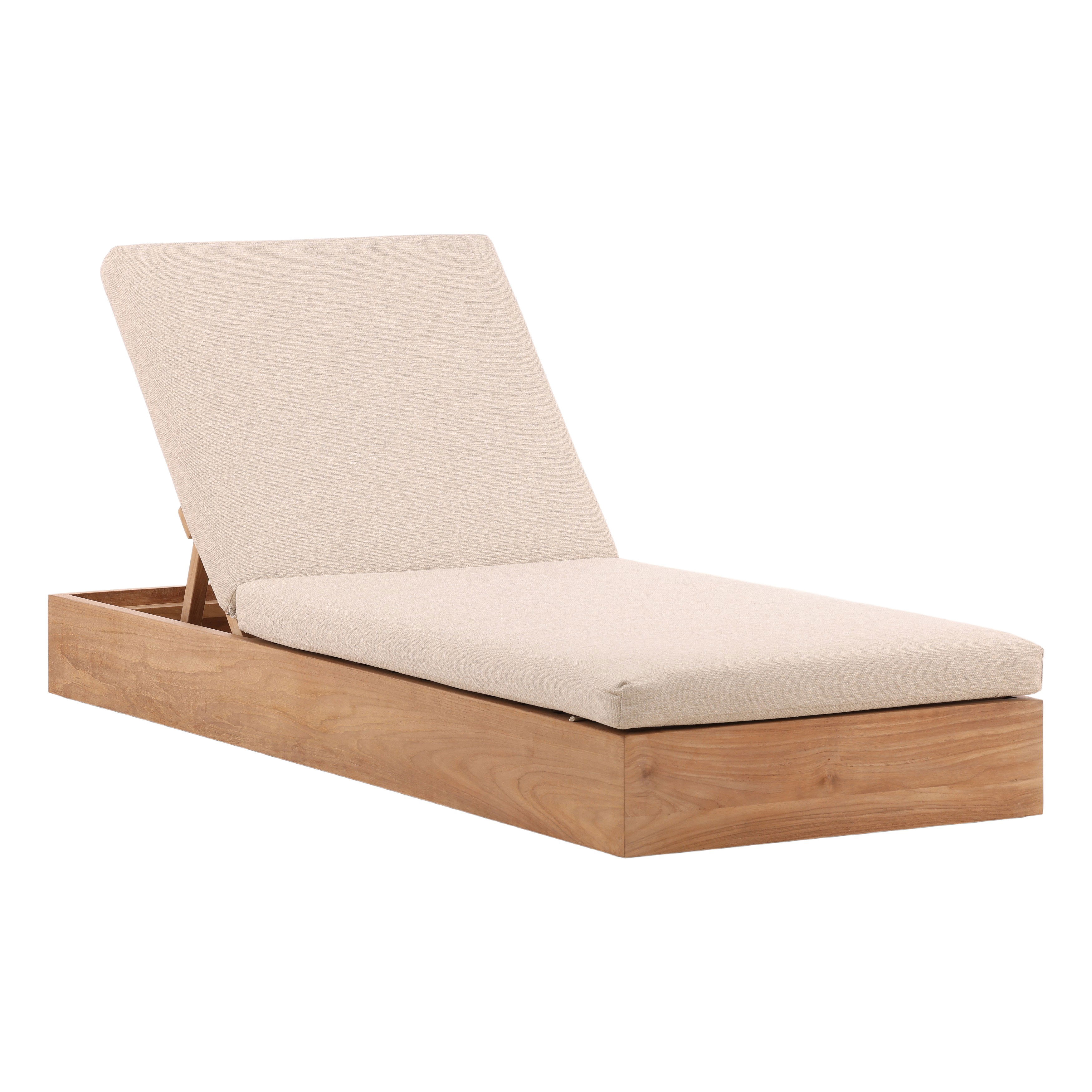 Darlene Outdoor Chaise Sand, Chaise Lounges & Daybed by Dovetail, 78.74" width x 7.09" height x 29.92" depth View 1