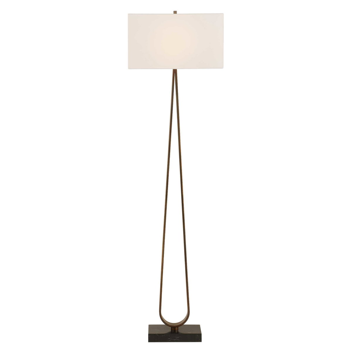 Galloway Minimalist Bronze Floor Lamp, by Uttermost, 18" width x 64.75" height x 10" depth View 7