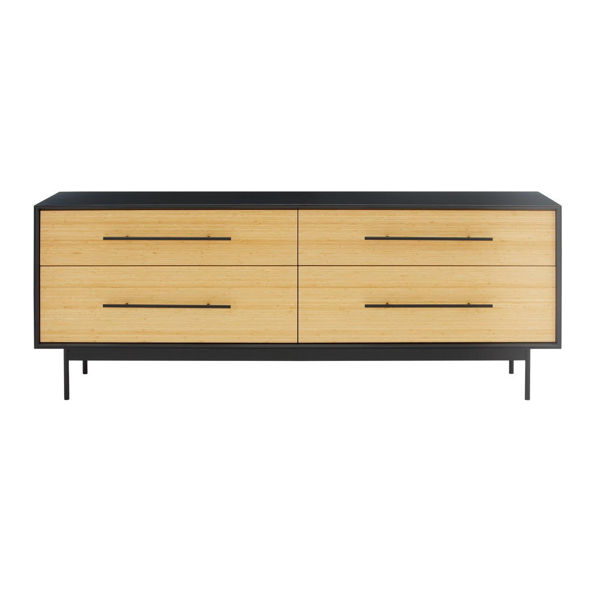 Santa Cruz 4 Drawer Double Dresser, Wheat, by Greenington, 18" length x 73.5" width x 28" height View 2