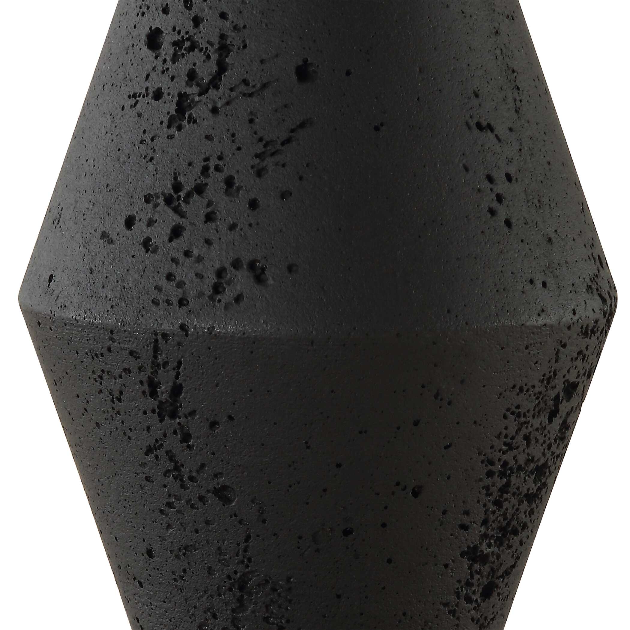 Threefold Black Stone Table Lamp, by Uttermost, 16" width x 29.75" height x 16" depth View 8