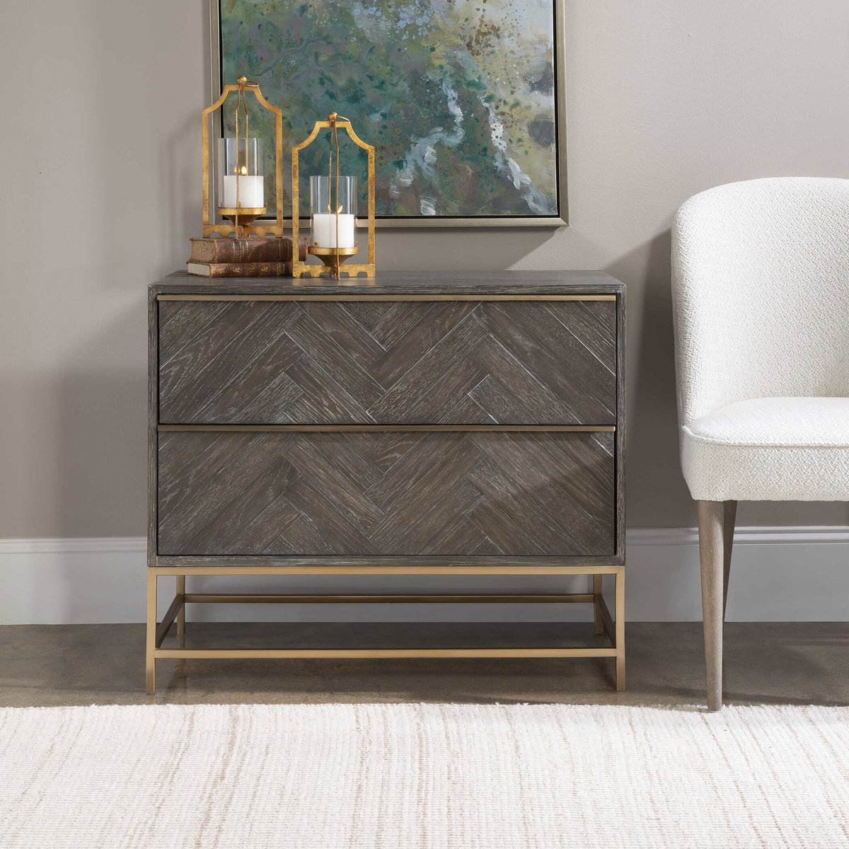 Armistead Dark Walnut Drawer Chest, Cabinets & Chest by Uttermost, 33" width x 29" height x 18" depth View 9