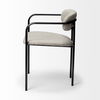 Parker I Beige Fabric Seat Gun Metal Gray Metal Frame Dining Chair thumbnail 3