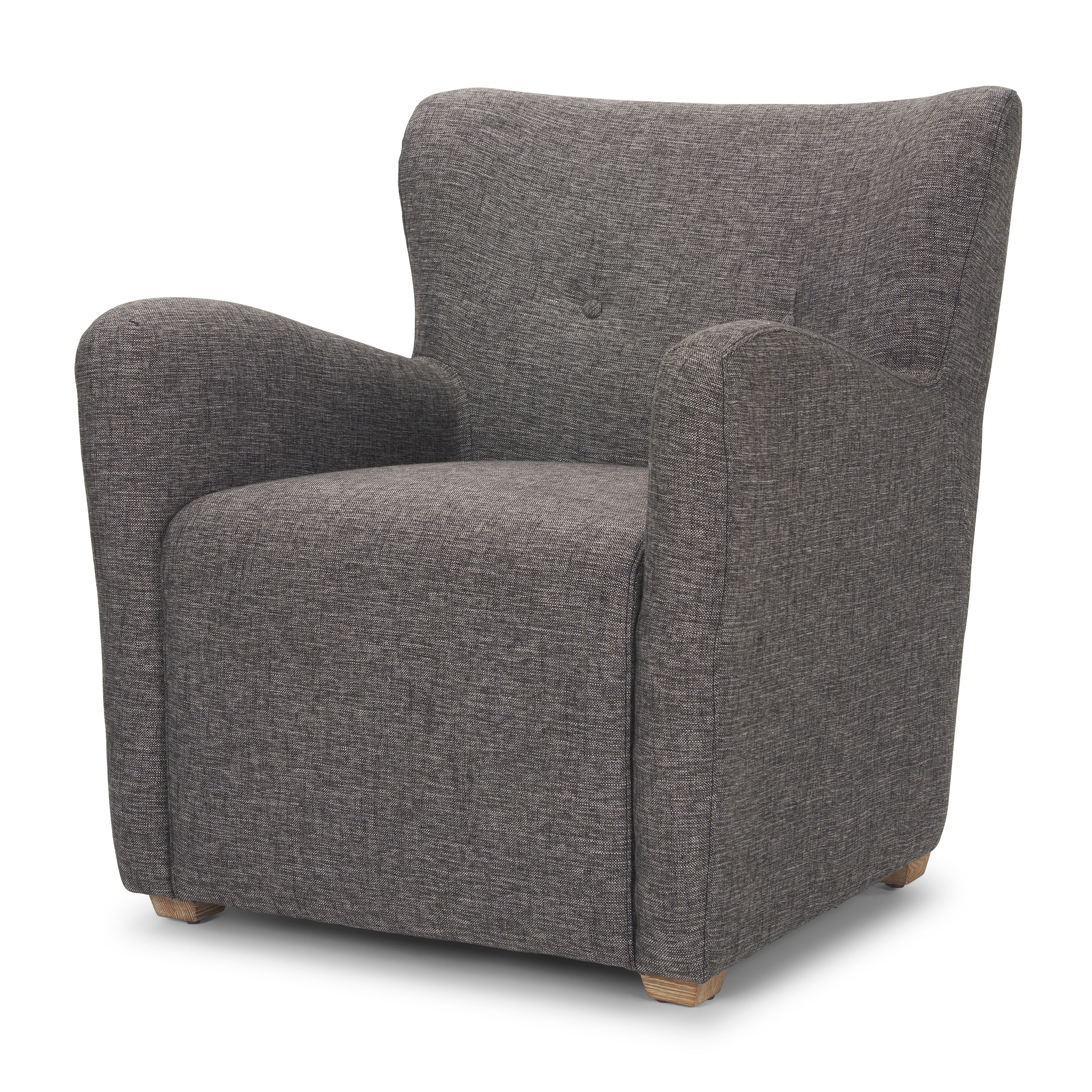 Dunstan Accent Chair Upholstered Gray Twill Fabric and Medium Brown Wood Feet large image 