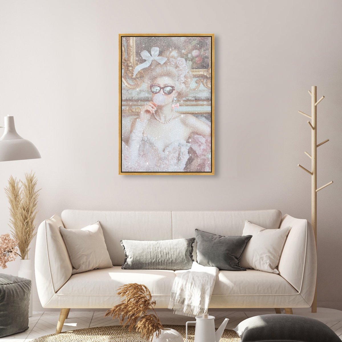 Duchess of Cool I - With Diamond Dust and Glitter (Pink Glitter, Diamond Dust), Art by Oliver Gal,  20x30 View 3