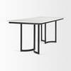 Tanner 71'L x 35'W Rectangular Pedestal Dining Table | Modern | White Marble & Black Metal | Seats 6, by Mercana, 71" length x 35" width x 30" height thumbnail 6