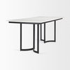 Tanner 71'L x 35'W Rectangular Pedestal Dining Table | Modern | White Marble & Black Metal | Seats 6, by Mercana, 71" length x 35" width x 30" height thumbnail 6