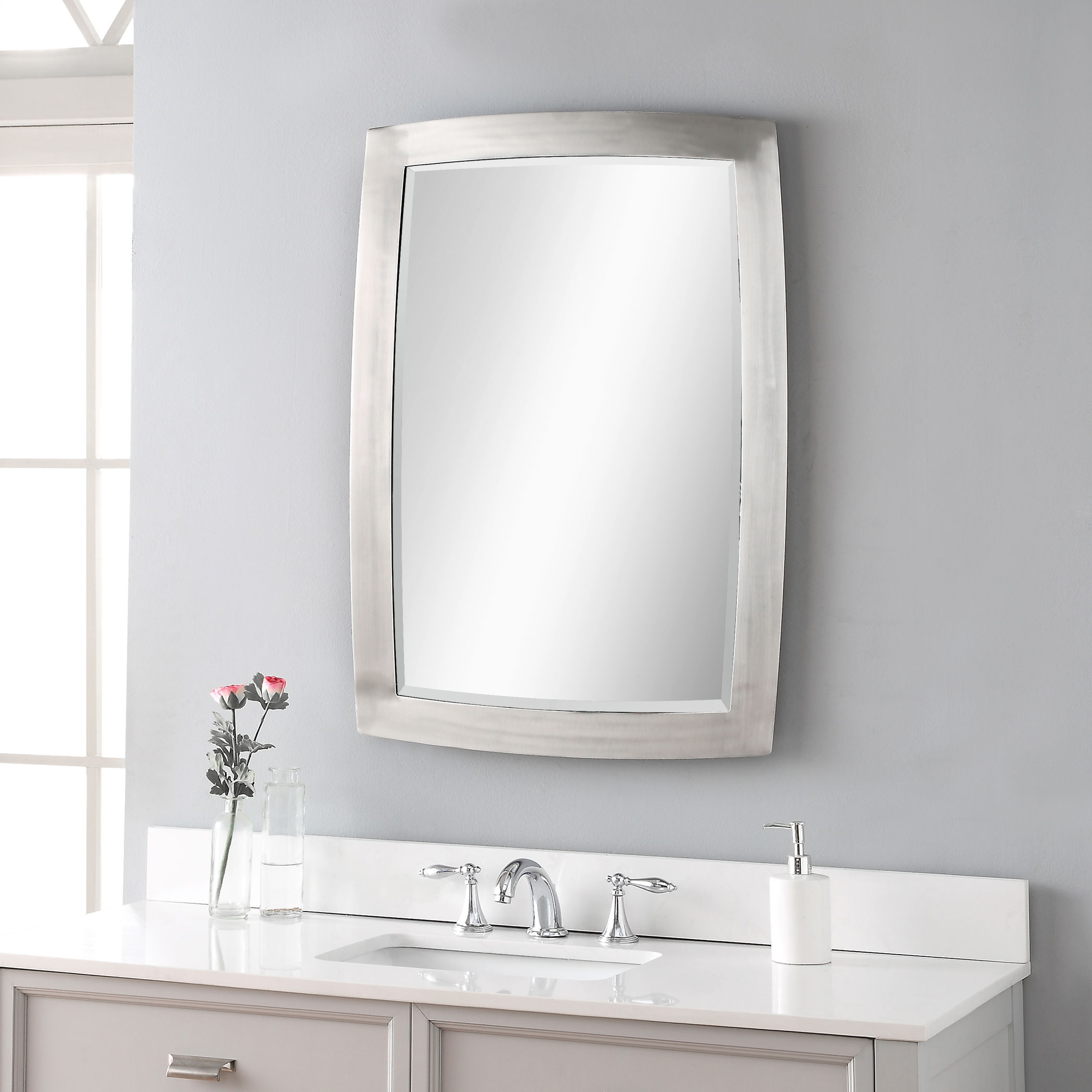 Haskill Brushed Nickel Mirror large image 