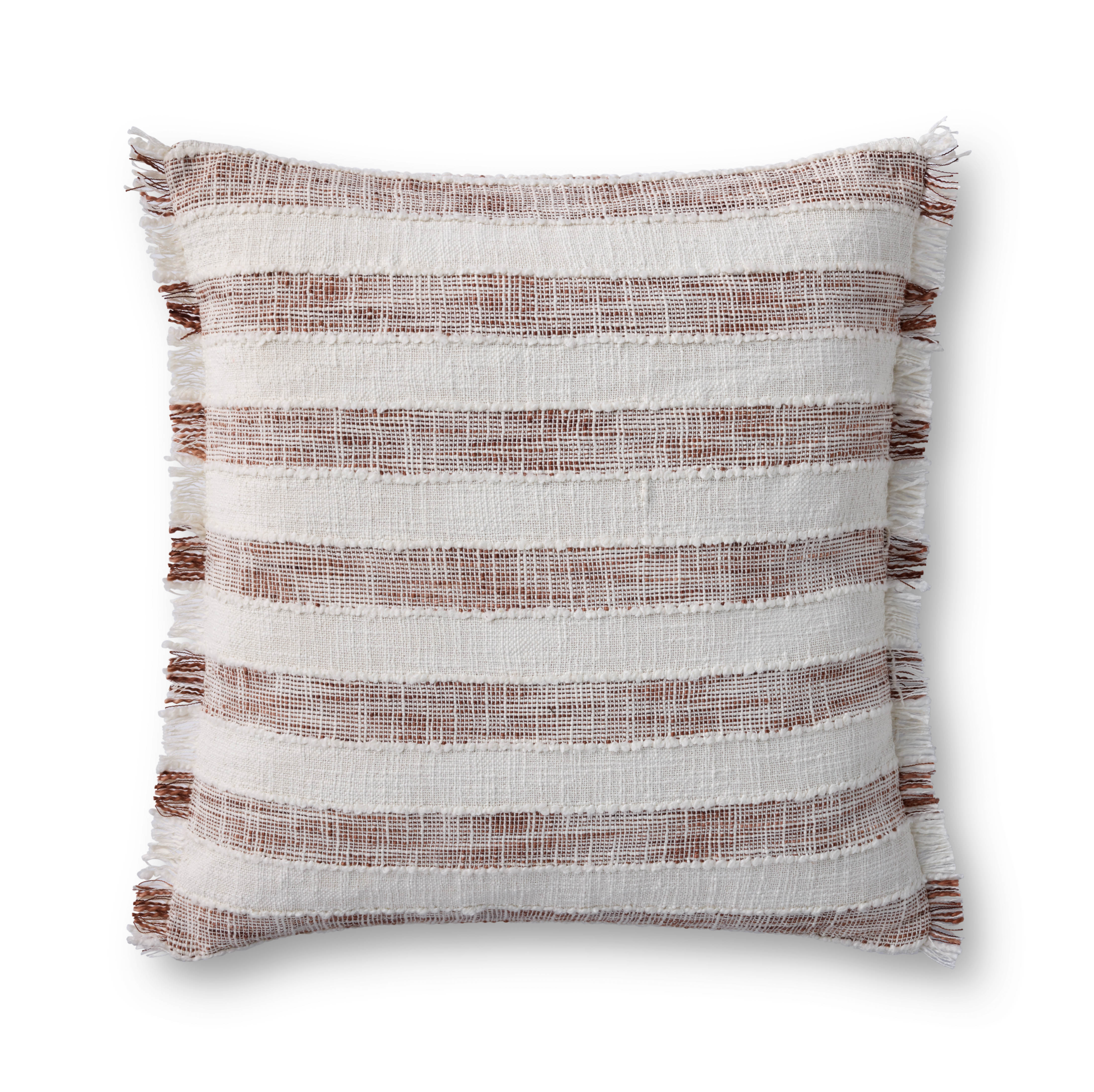 Loloi Rust Pillow, Decorative Pillow, 22" length x 22" width