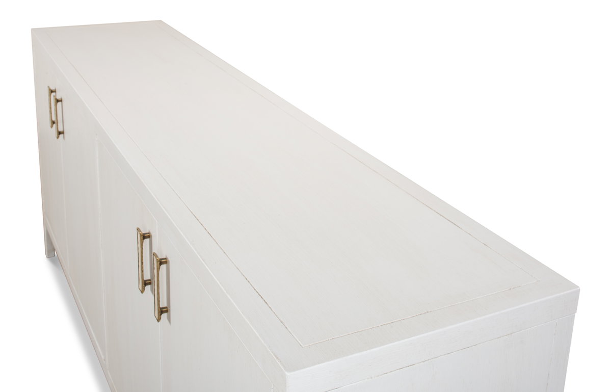 Blanco 4 Door Buffet  Cortina White, by Sarreid, 1'6" length x 6'8" width x 2'10" height View 6