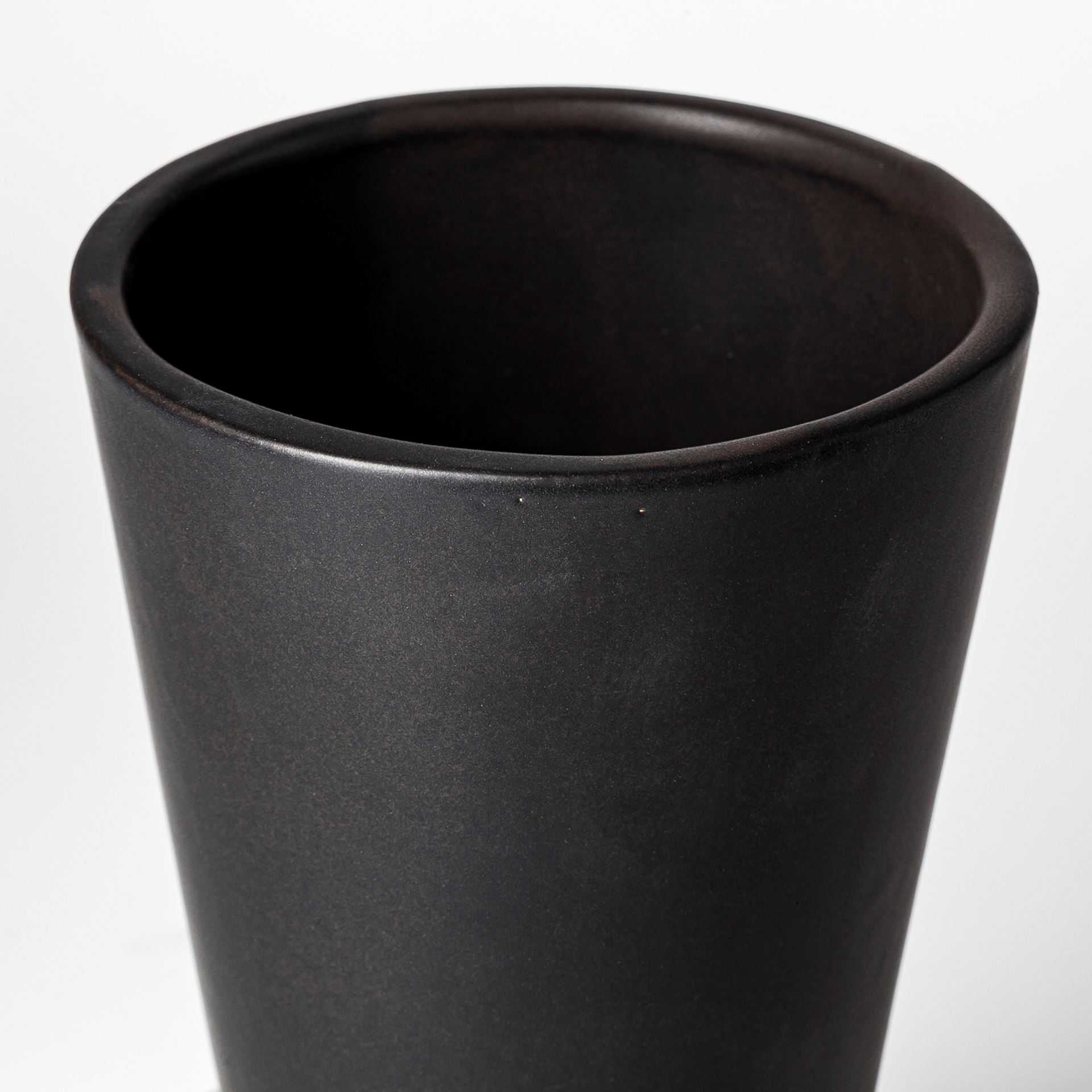 Laforge Black Ceramic Vase, by Mercana, 5.51" length x 5.51" width x 9.45" height View 8