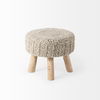 Bina  Taupe 4 Legged Wool Stool thumbnail 3