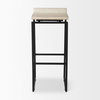Givens Backless 32in Seat Bar Stool | Natural Wood with Black Metal, Counter & Bar Stool by Mercana, 14.1" length x 15.8" width x 32" height thumbnail 3
