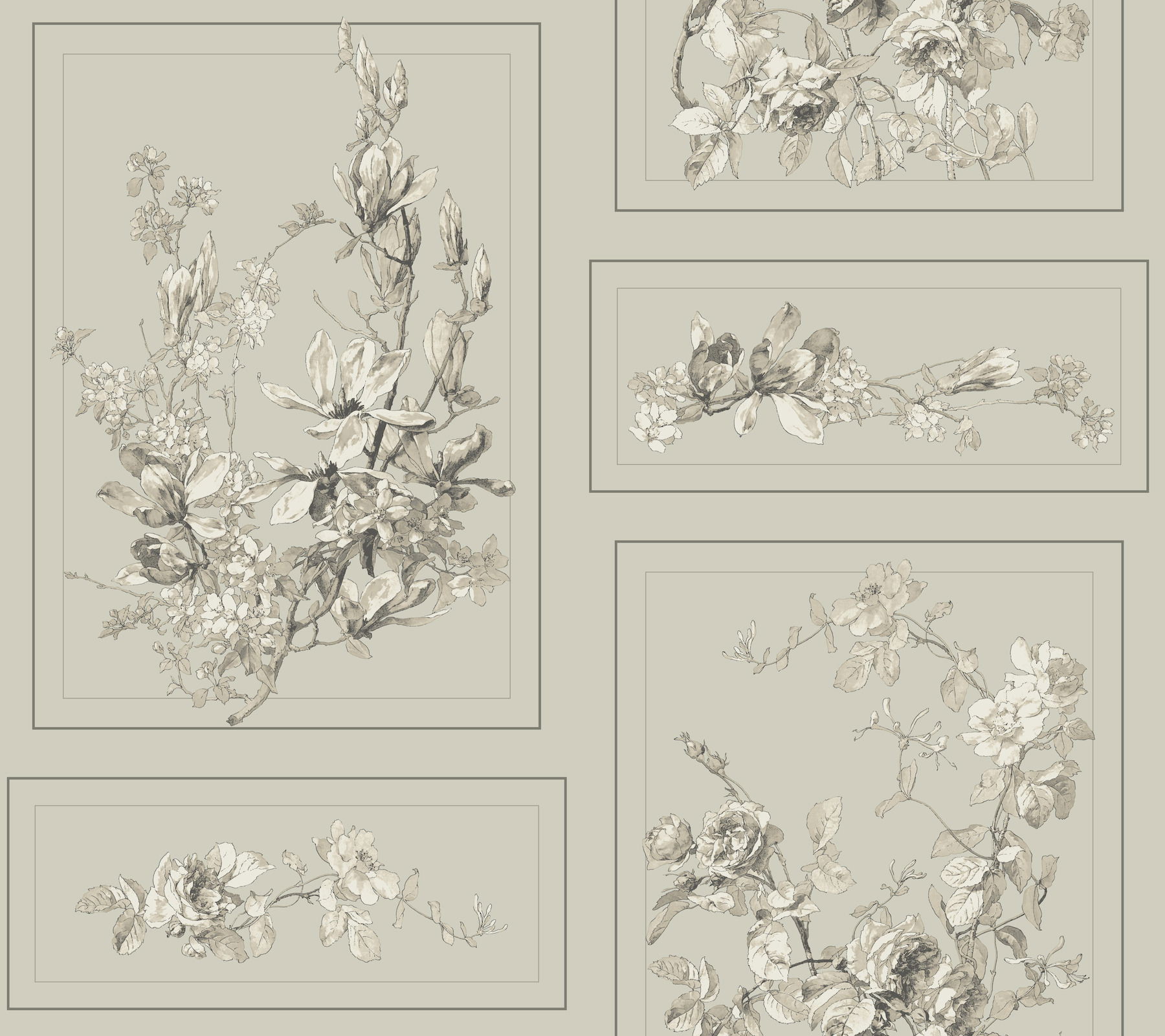 The Magnolia Brown & Grey Wallpaper large image 
