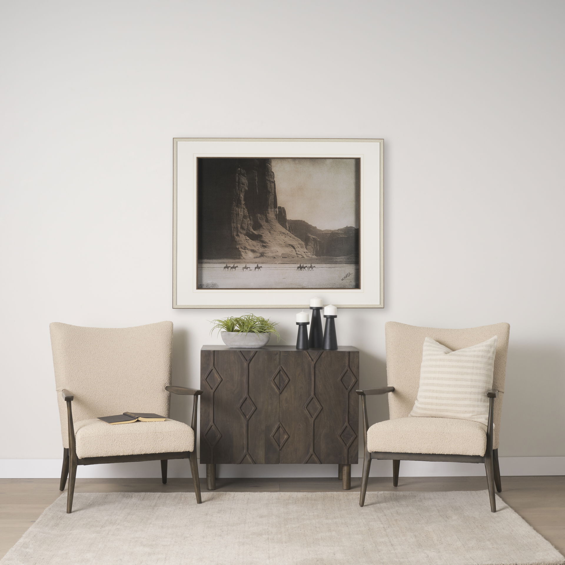 Argent Beige Boucle Accent Chair large image 